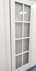 Межкомнатная дверь  VFD (ВФД) ER1 ДО-стекло сатинат White Cloud Emalex Taupe (матовая серая с бежевым оттенком, без текстуры)