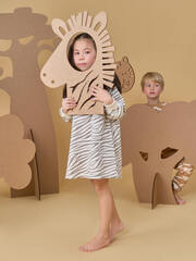 Платье на манжетах Mjölk Дымчатая зебра