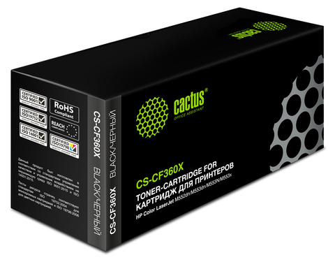 Картридж лазерный Cactus CS-CF360X CF360X черный (12500стр.) для HP CLJ M552dn, M553dn, M553N, M553x