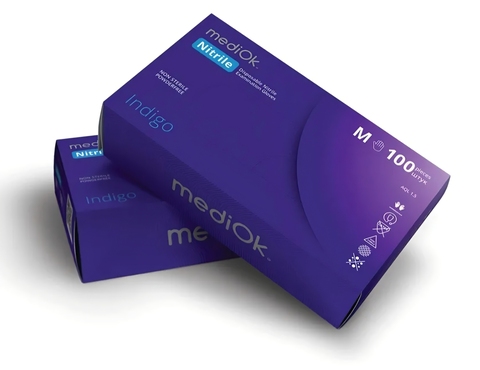 Нитриловые перчатки Mediok  (фиолетовые) (50 пар)