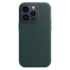 Кожаный чехол с поддержкой MagSafe Apple Leather Case для iPhone 14 Pro, Forest Green (Зеленый лес)