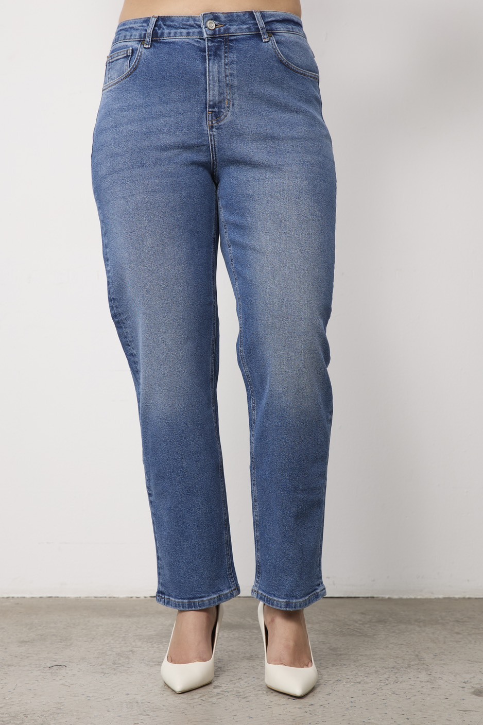 Джинсы Mom fit, синий