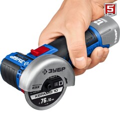 ЗУБР 12 В, d76 мм, без АКБ (тип Т7), бесщеточная УШМ,Профессионал(AB-76)