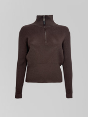 Свитер Xiyue 8622 однотонный с высоким горлом на молнии