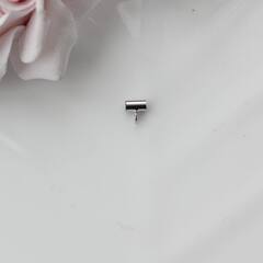 Трубочка с петелькой, спейсер, 5*3 мм, родий, П609