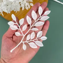 Листья рябины, искусственная зелень, цвет Белый, букет 35 см, набор 2 букета.