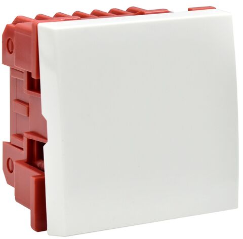 ВК4-21-00-П Выключатель проходной (переключатель) одноклавишный (на 2 модуля) ПРАЙМЕР белый IEK