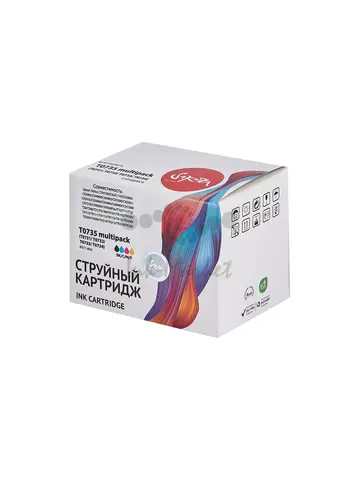 Набор струйных картриджей Sakura C13T10554A10 (T0735 BK/C/M/Y) для Epson, мультипак, 11,4 мл., 490 к.