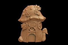 Силиконовый молд № 423 домик Гриб 2 D ( серия домики для гномов и фей)