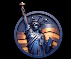 Силиконовый молд № 506 Медальон Статуя Свободы