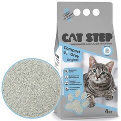 Наполнитель комкующийся минеральный CAT STEP Compact Grey Original, 4 кг