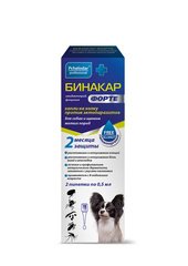 Pchelodar Бинакар Форте капли инсектоакарицидные для собак и щенков мелких пород на 2-5кг 2 пип.