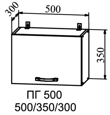 Кухня Тито шкаф верхний горизонтальный 500