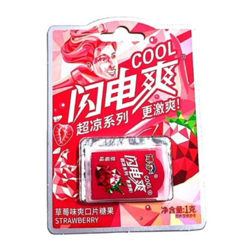 Пластинки освежающие с мятой и клубникой Cool Strawberry, 1 гр