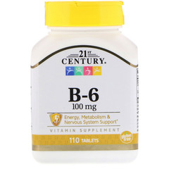 21st Century, Витамин B6, 100 мг, 110 таблеток