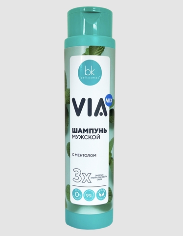 VIA mix Шампунь мужской с ментолом, 390г.