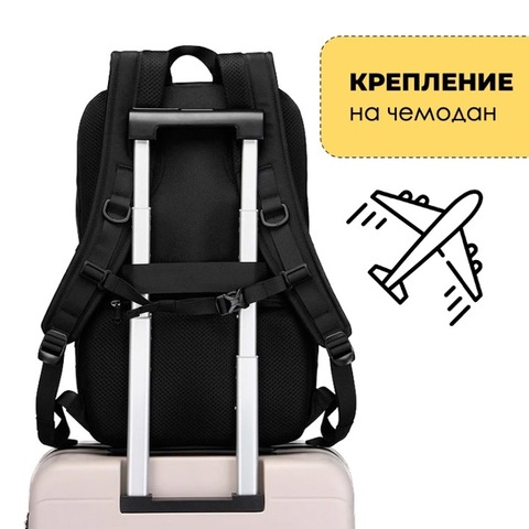 Картинка рюкзак городской Ozuko 9687 Black - 3