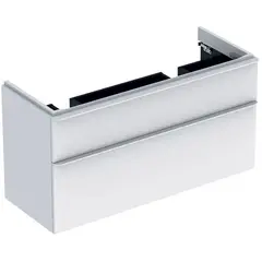 Шкафчик для двойного раковины Geberit Smyle Square, с двумя выдвижными ящиками: B=118.4см, H=61.7см, T=47см, Белый / Высокоглянцевое покрытие фото