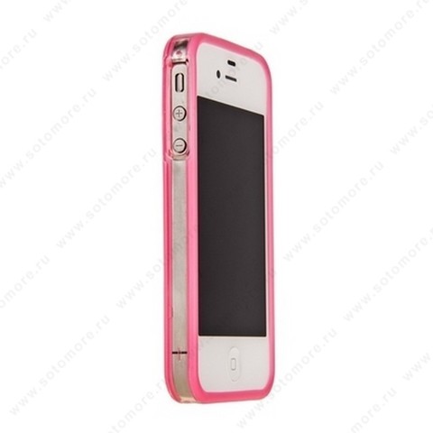 Бампер GRIFFIN для iPhone 4s/ 4 розовый с прозрачной полосой