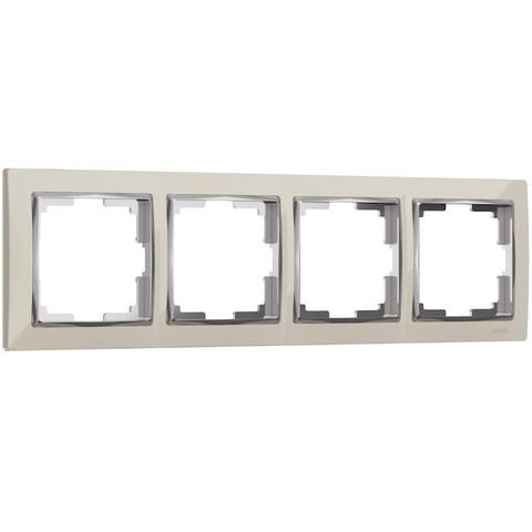 Рамка на 4 поста. Цвет Слоновая кость. Werkel(Веркель). Snabb. a051652 / W0041903