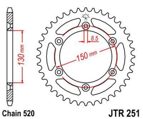 Звезда мотоциклетная JT JTR251.49SC самоочищающаяся