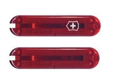 Набор накладок для ножа-брелока Victorinox 65 мм. (C.6400.T3+C.6400.T4) цвет красный полупрозрачный