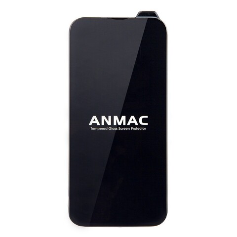 Защитное стекло 3D на весь экран 9H ANMAC + пленка задняя для iPhone 14 Pro Max / 15 Plus (Черная рамка)