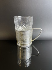 Подстаканник «Космос». СССР. 1960 г. с хрустальным стаканом