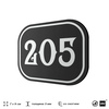 Номерок на дверь квартиры 205, для кабинета, офиса, шильдик 9 х 7 см, черный, Айдентика Технолоджи