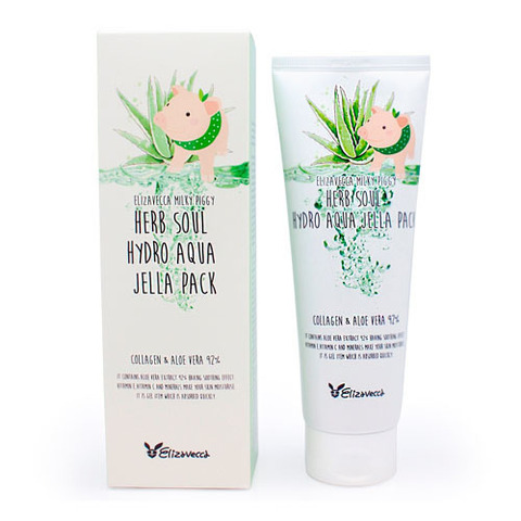 Elizavecca Milky Piggy Herb Soul Hydro Aqua Jella Pack - Несмываемая маска увлажняющая с алоэ и коллагеном