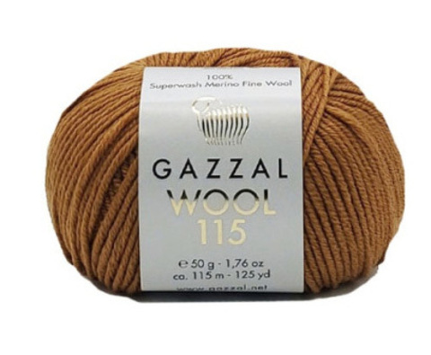 Пряжа Gazzal WOOL 115 3317 терракот (уп.5 мотков)