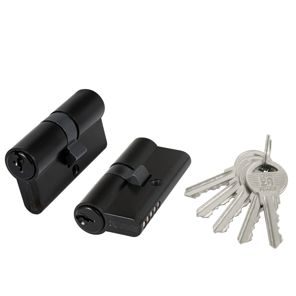 Цилиндр ключ-ключ Фуаро (100 ZA/60) 1000ZAKey60(25+10+25) BL, цвет черный (гарантия - 12 месяцев)
