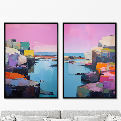 ArtNoMore - Набор из 2-х репродукций картин на холсте Landscape collection, To the sea, 2024г.