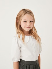 Блуза с коротким рукавом школьная для девочки Next 918-453, Белый