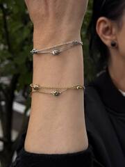 5321- Браслет lux из латуни и подвесками черепами в стиле Alexander McQueen