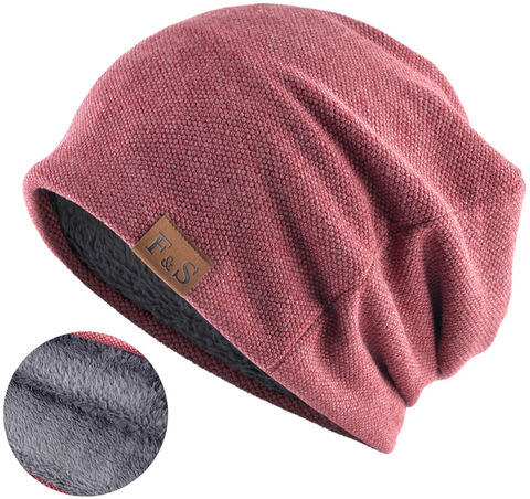 Картинка шапка-бини Skully Wear YZM-760-F burgundy - 1