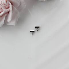 Трубочка с петелькой, спейсер, 5*3 мм, родий, П609