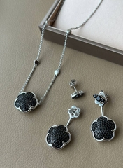 Колье Giardini из серебра 925 пробы с черными микроцирконами