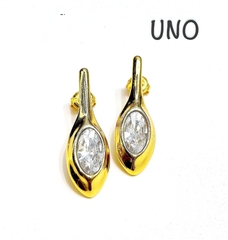 Серьги UNOde50 с овальными а белыми/аквамариновыми вставками