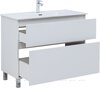 Aquanet 344125 Компл.2 - Тумба Вега 100 напольная 2 ящ. цв. белый глянец (344125)