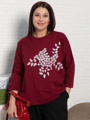 Блуза Ромашка (бордовая) Б15383-24М LT Collection