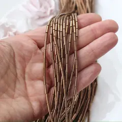 Гематин гематит, цилиндрические бусины, 8*2 мм, шоколад, 1 нить, ГМ103