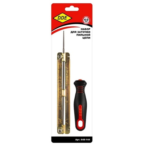 Державка с напильником DDE 4,0 мм (ручка, + напильник 4,0 мм, + планка)