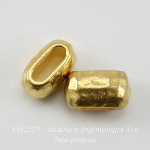 Бусина для шнура 6х2 мм TierraCast 10х6х6 мм (цвет-золото) ()