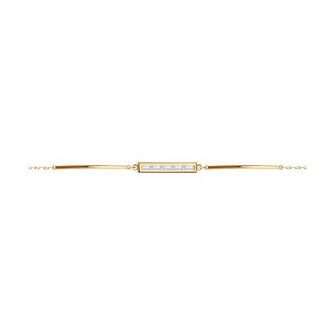 051296 - Браслет-цепочка из золота с фианитами