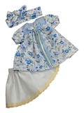Платье летнее с нижней юбкой - Голубой. Одежда для кукол, пупсов и мягких игрушек.