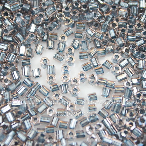 0288 Бисер японский TOHO Hexagon (шестиугольный) 11/0, прозрачный/изнутри окрашен синий металлик