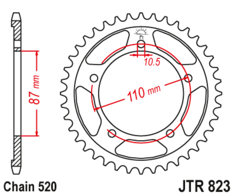 Звезда ведомая для мотоцикла JTR823.41