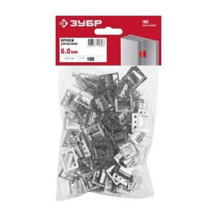 ЗУБР Кляймер, 6 мм, цинк, 100 шт, крепеж для вагонки (3075-06)