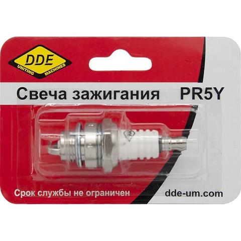 Свеча зажигания DDE - PR5Y (Champion RCJ6Y, Bosch WSR5F, NGK BPMR8A) бензопилы, триммеры, мот (PR5Y)